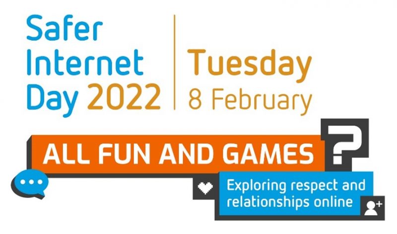 Text-only poster advertising Safer Internet Day 2022