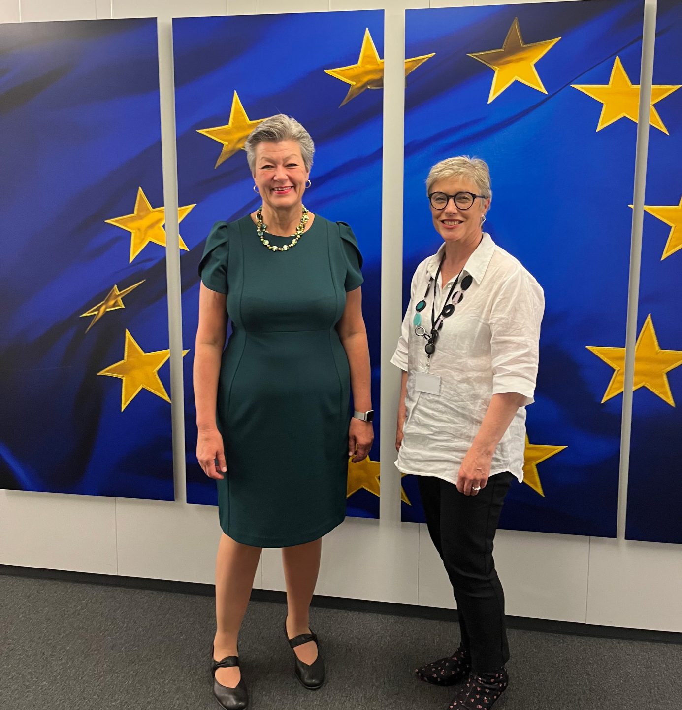 IWF CEO Susie Hargreaves OBE met with the European Commissioner for Home Affairs, Ylva Johansson, in Brussels in May